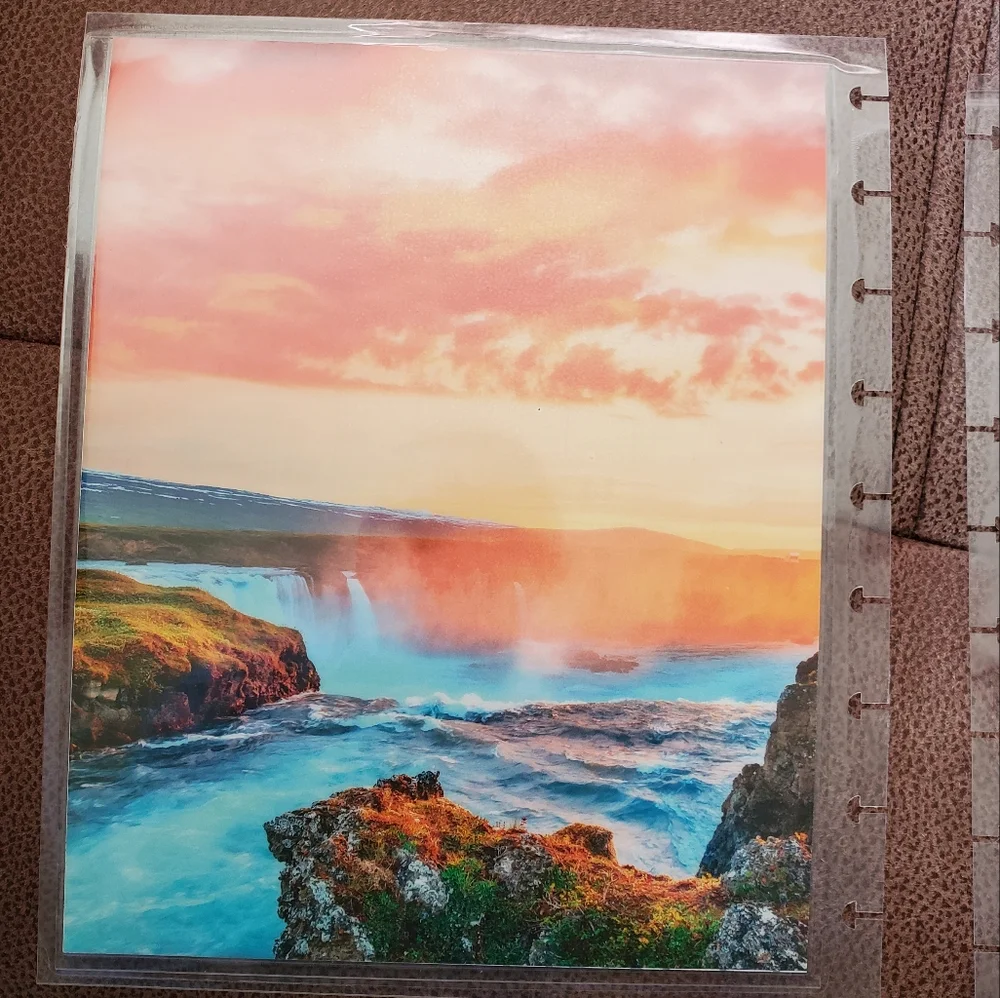 Handmade Cover For a classic sized Disc Bound Planner beach, mountains